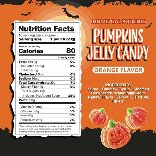 Vista 2 de Caramelos de Halloween envueltos individualmente, caramelos de gelatina