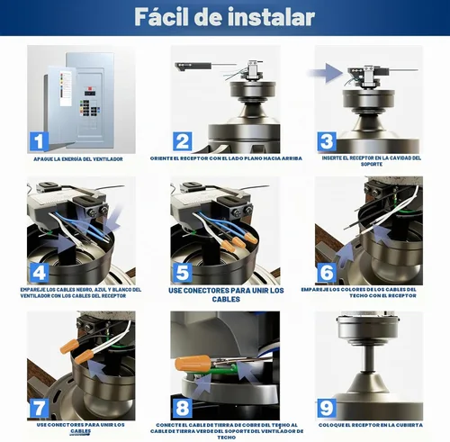 Vista 7 de Kit de control remoto universal de reemplazo para ventilador de techo para Harbor Breeze, Hunter, Hampton Bay con control de 3 velocidades