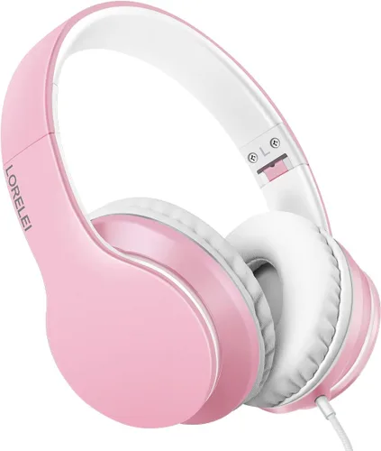 Vista 13 de LORELEI X6 Auriculares Over-Ear con Micrófono, Ligeros Plegables y Portátiles con Graves Estéreo con Cable de 1.45M Sin Enredos para Smartphone