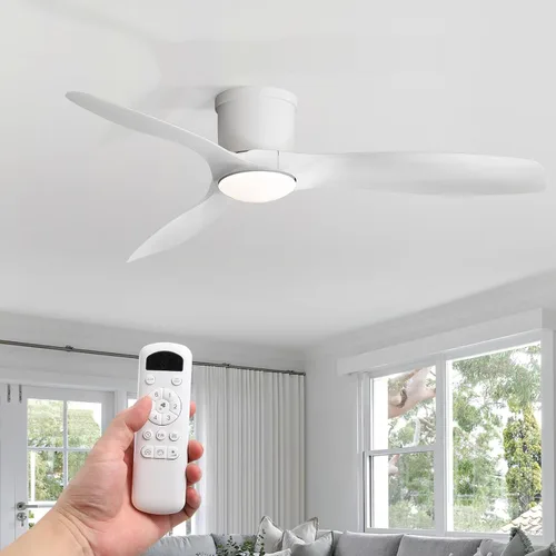 Vista 13 de Sofucor - Ventilador de techo inteligente de 52 pulgadas con luces, ventilador de techo empotrado moderno de perfil bajo con 6500 CFM, compatible
