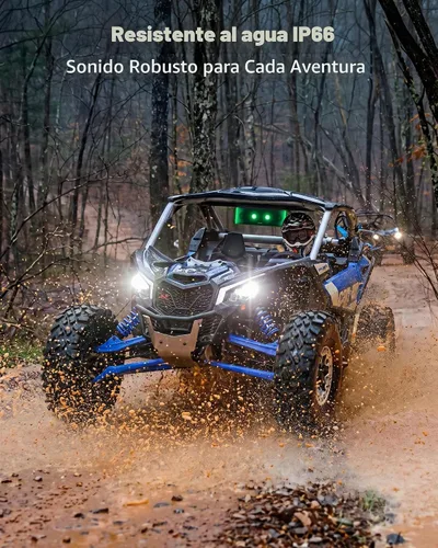 Vista 6 de Ehaho 17 Inch 4-Speaker UTV Sound Bar with Bluetooth, RGB, IP66 Waterproof
