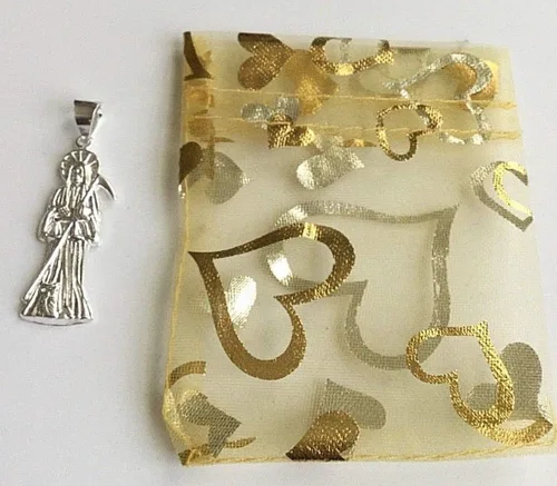 Vista 4 de LUXURYGOLD888 Colgante de plata de ley 925 para buena suerte 1.772 x 0.551 in Dije de Santa Muerte en plata 925 para buena suerte