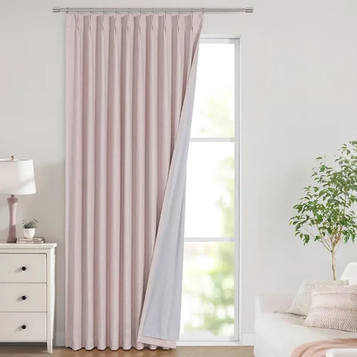 Vista 32 de Vision Home Cortinas marrones con pliegues pinzados, opacas completas, cortinas de ventana de lino mezclado para oscurecer la habitación, cortinas