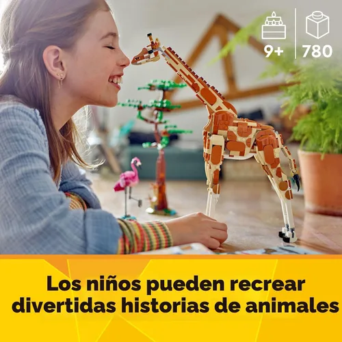 Vista 3 de LEGO Creator 31150 - Animales de safari salvajes 3 en 1, se reconstruyen en 3 figuras diferentes de animales de safari: jirafa, gacela o león