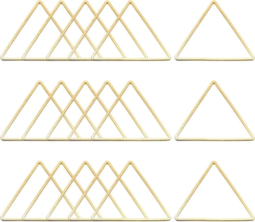 Vista 9 de MECCANIXITY Aro de abalorios triangulares, triángulo con marco hueco, anillo de enlace geométrico para hacer joyas