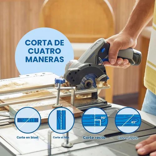 Vista 7 de Estación de sierra portátil Dremel Blueprint con sierra circular compacta de 12V sin escobillas y estuche de corte multiuso (CS12V-S1C)
