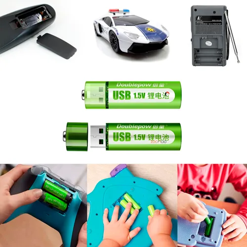 Vista 2 de Pilas Aa Recargables Usb Baterías Recargables 1.5v