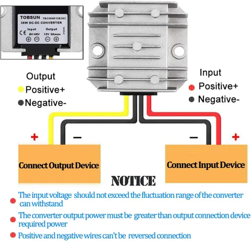 Vista 4 de Reductor de voltaje DC 8V-40V a 12V 3A 36W Convertidor de impulso automático de aumento y reducción de voltaje Módulo transformador impermeable