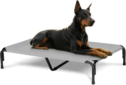 Vista 14 de Cama elevada para perros al aire libre, cuna refrescante de elevación media, camas elevadas para mascotas con malla Teslin transpirable duradera