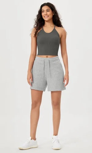 Vista 2 de ODODOS - Camiseta corta sin mangas, camisola con tejido acanalado, sin costuras, para mujer, paquete de 3unidades