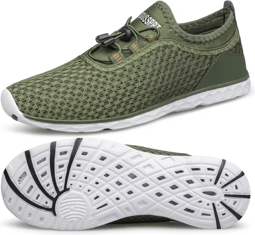 Vista 23 de DOUSSPRT Men's Water Shoes Quick Dry for Beach Swim Pool Fishing Negro (Allblack)