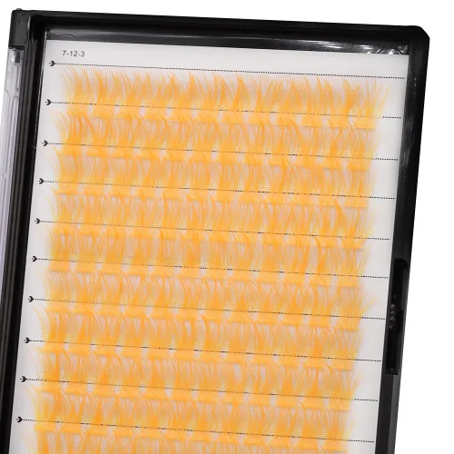 Vista 55 de Pestañas postizas de tallo ancho con varias pestañas falsas de colores D Curl de 10 a 20 mm para elegir, pestañas postizas profesionales