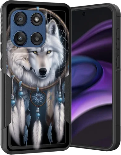 Vista 106 de para Moto G Play 4G 2024, funda de dos capas híbrida resistente y a prueba de golpes, PC duro + silicona suave protectora para Motorola Moto G Play