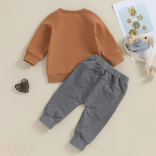 Vista 3 de Foidiccx Conjunto de ropa de 2 piezas para bebés y niños pequeños para otoño e invierno
