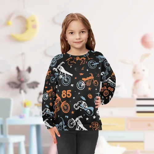 Vista 65 de Plaaee Sudadera de forro polar de manga larga con cuello redondo para niños o niñas, estampado de camiones monstruos, 4T