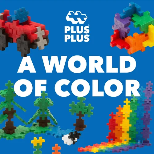 Vista 5 de PLUS PLUS - Juego abierto - 1200 piezas - Mezcla de colores básicos, juguete de construcción de tronco, mini bloques de rompecabezas entrelazados