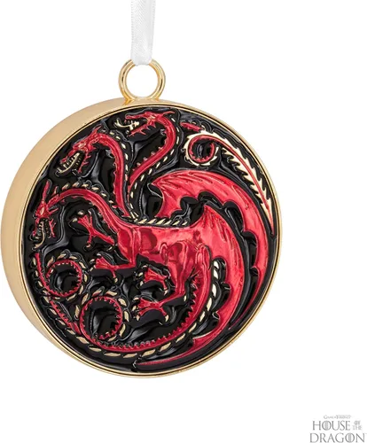 Vista 6 de Hallmark House of The Dragon Targaryen Sigil Adorno de Navidad, metal
