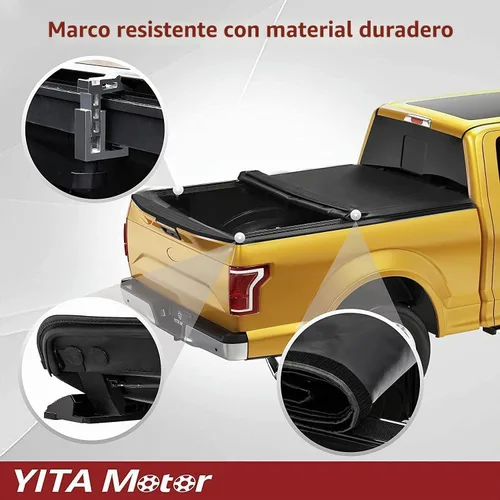 Vista 4 de YITAMOTOR - Funda suave enrollable para tonneau de camioneta de 5 pies, compatible con Nissan Frontier 2005-2025 (NO México), plataforma Fleetside