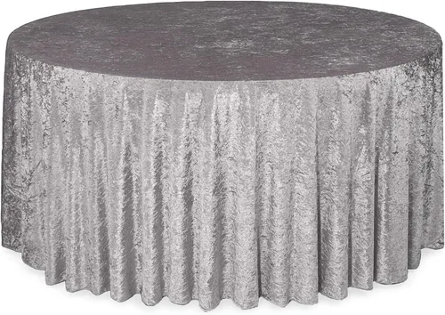 Vista 15 de YOUR CHAIR COVERS - Mantel redondo de terciopelo aplastado de 120 pulgadas para mesas redondas de 5 pies - Negro