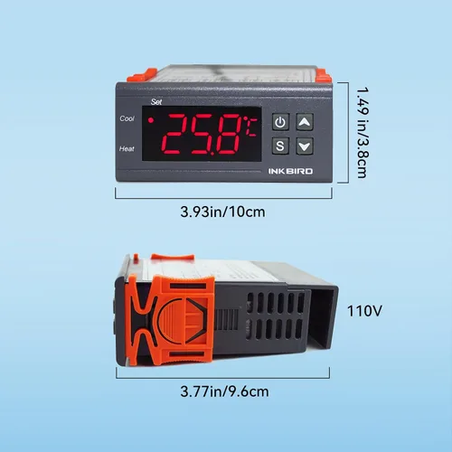 Vista 2 de Inkbird Termostato de control de temperatura ITC1000 Controlador de interruptor de temperatura digital de doble etapa Pantalla ℃ ℉ Relé
