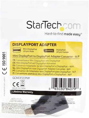 Vista 3 de StarTech.com Convertidor de adaptador Mini DisplayPort a DisplayPort - Adaptador convertidor Mini DP (m) a DP (f) (GCMDP2DPMF) Video UHD 4K x 2K