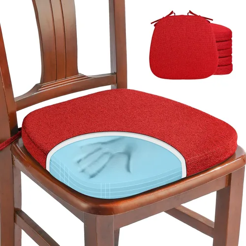 Vista 37 de SINOSSO 1 paquete de cojines de espuma viscoelástica para silla de comedor, tela tejida amigable de 16 pulgadas en forma de U, cómoda almohadilla