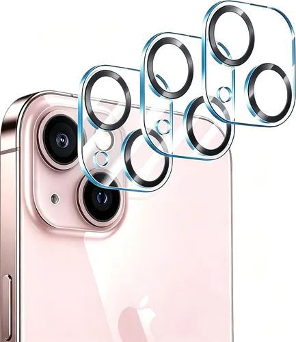 Vista 12 de [Paquete de 3] Protector de lente de cámara compatible con iPhone 13 y iPhone 13 Mini, cubierta de cámara de vidrio templado 9H de alta calidad Negro