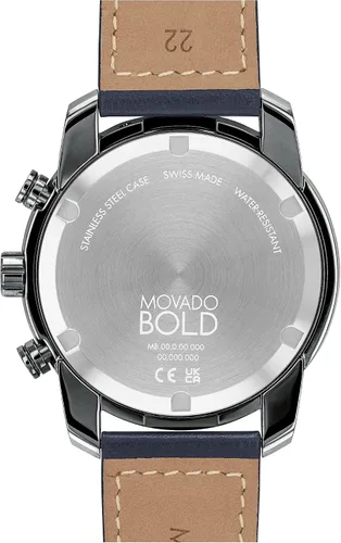 Vista 3 de Movado Bold Verso Men's Sport Watch - Swiss Quartz Chronograph Movement, 5 ATM Water Resistance, Luxury Fashion Timepiece for Him - 44mm