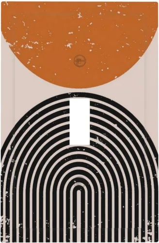 Vista 93 de Taupe Beige Marrón Gris Abstracto Arte 1-Banda Interruptor de Luz Doble de Recepción Placa de Pared Toma Cubiertas Eléctricas Decorativas Modernas