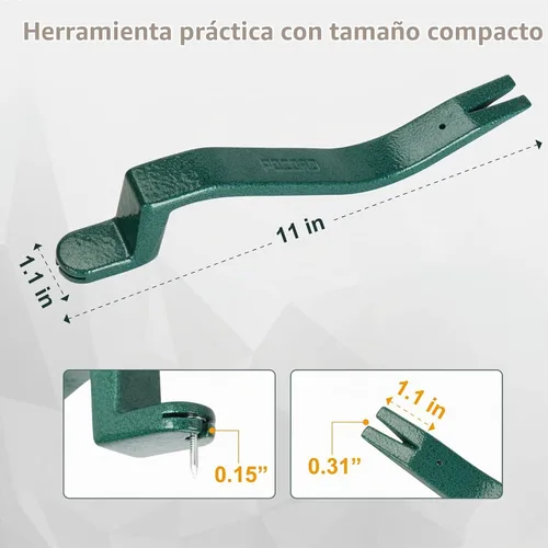 Vista 2 de Tejas de techo, herramienta de remoción de tejas, herramientas para techos, instalador de clavos para tejas, extractor de clavos de tejas, barra
