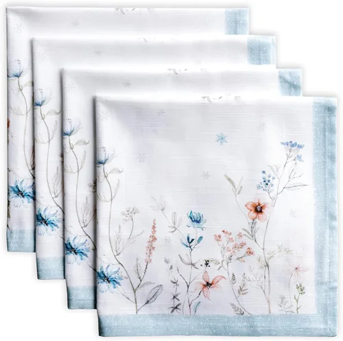 Vista 160 de Maison d' Hermine Juego de 4 servilletas de tela 100% algodón, suaves y duraderas, servilletas cuadradas reutilizables para uso diario, lavables