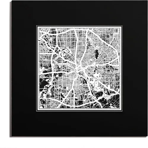 Vista 124 de O3 Design Studio San Diego, CA Paper Cut Map Matted Grey 20x20 in Paper Art