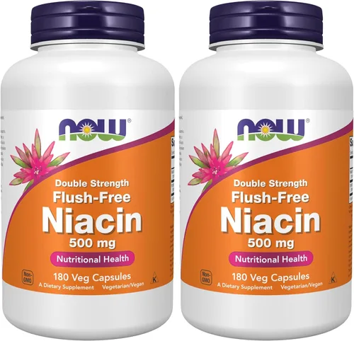 Vista 9 de NOW Foods Suplementos, Niacina (Vitamina B-3) 500 mg, Sin Enrojecimiento, Doble Fuerza, Salud Nutricional, 90 Cápsulas Vegetales