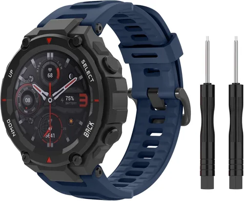 Vista 10 de MoKo Correa de reloj compatible con Amazfit T-Rex/T-Rex Pro Smartwatch, correa deportiva de repuesto de silicona suave, pulsera transpirable
