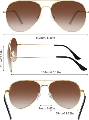 Vista 6 de WOWSUN Gafas de sol polarizadas clásicas de aviador para mujeres y hombres