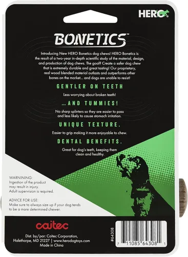 Vista 2 de Hero Bonetics Stick - Juguete masticable para perros con aroma a madera, suave para los dientes y el abdomen