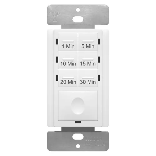 Vista 10 de ENERLITES Interruptor temporizador de cuenta regresiva de 1 hora, 1-5-10-20-30-60 minutos, para ventiladores de baño, calentadores, luces, indicador