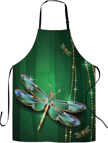 Vista 10 de Delantal, delantal con cuello ajustable para mujer, adecuado para el hogar, cocina, delantal de cocina Café Doodle