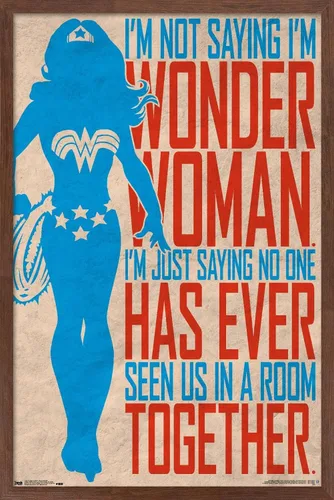 Vista 10 de Trends International DC Comics - Póster de pared de identidad secreta, Mujer Maravilla, 14.725 x 22.375 pulgadas, versión enmarcada de madera