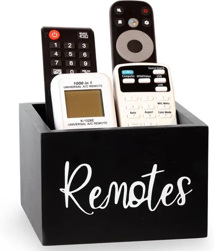 Vista 11 de Soporte para control remoto, soporte de madera para control remoto de TV para mesa, organizador remoto para decoración del hogar, caja remota