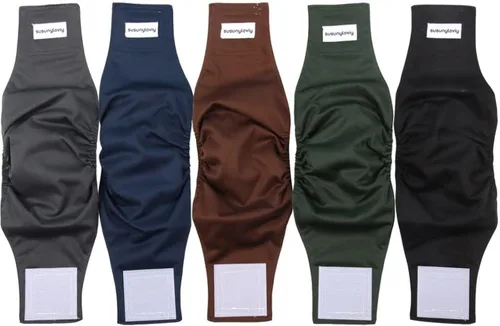Vista 2 de Pañales lavables para perros machos, paquete de 5 pañales reutilizables superabsorbentes para perros pequeños, pañales para cachorros machos, XS