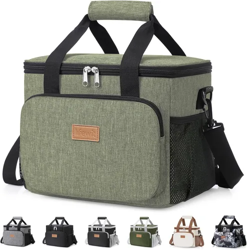 Vista 41 de Lifewit Lonchera mediana aislada, suave y refrigerante, para adultos, hombres y mujeres, color negro, 12 latas (9L)
