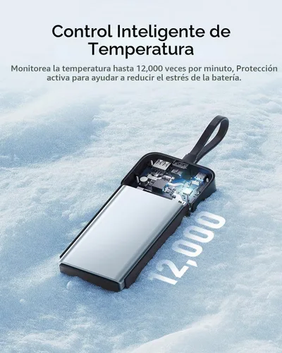 Vista 6 de CUKTECH Banco de energía de 20,000 mAh con cable USB-C integrado, cargador portátil de carga rápida PD de 40 W, batería de 3 puertos para iPhone