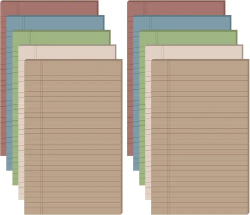 Vista 8 de TaoBary 10 blocs legales de 5 x 8 pulgadas, 500 hojas de notas adhesivas forradas de colores, blocs de notas universitarios pequeños para escuela