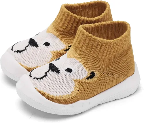 Vista 4 de Engtoy Baby Sock Shoes Baby Walking Shoes Infant Non-Slip Breathable Slippers with Soft Rubber Sole Baby Boys Girls Slip On Sneakers