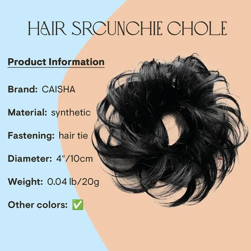 Vista 4 de PRETTYSHOP Pieza para el cabello de goma Voluminoso rizado y desordenado moño, 1
