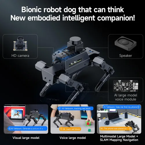 Vista 3 de Yahboom Raspberry Pi 5 Adultos AI Modelo Grande Robot Perro Python Programación 12 articulaciones Biónico Perro Mecánico DOGZILLA Reconocimiento