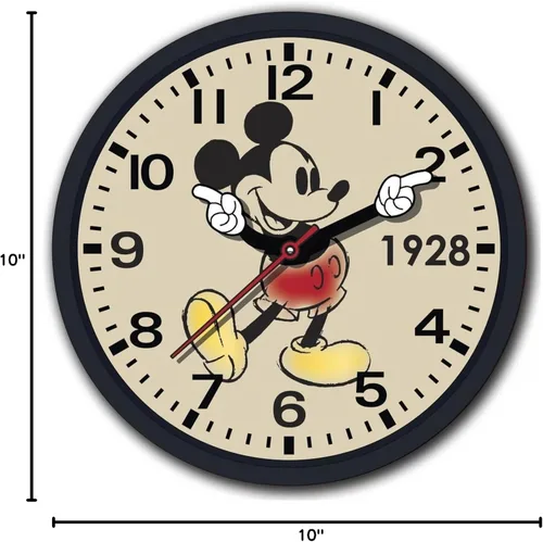 Vista 3 de Accutime Reloj de pared de 10 pulgadas con diseño retro de Mickey Mouse