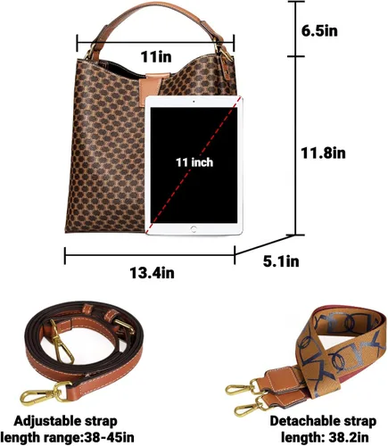 Vista 3 de IBFUN Bolso de mano para mujer de cuero estilo vintage con asa superior