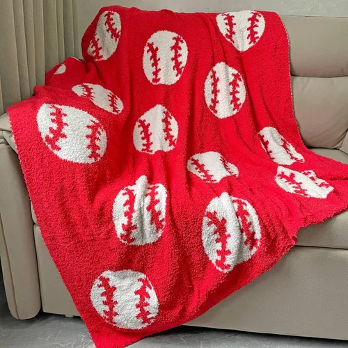 Vista 13 de Manta acogedora con patrón de béisbol perfecta reversible ligera ropa de cama para adultos, suave, cálida y de felpa manta deportiva de pelota ideal